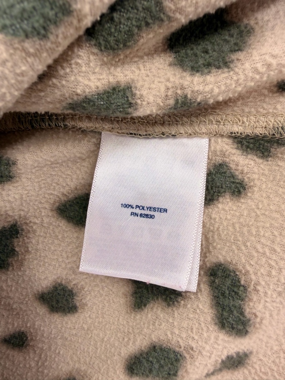 Lands End Leopard Print Fleece Pullover 1X Quarter Zip Cozy Plus Size - Picture 5 of 7